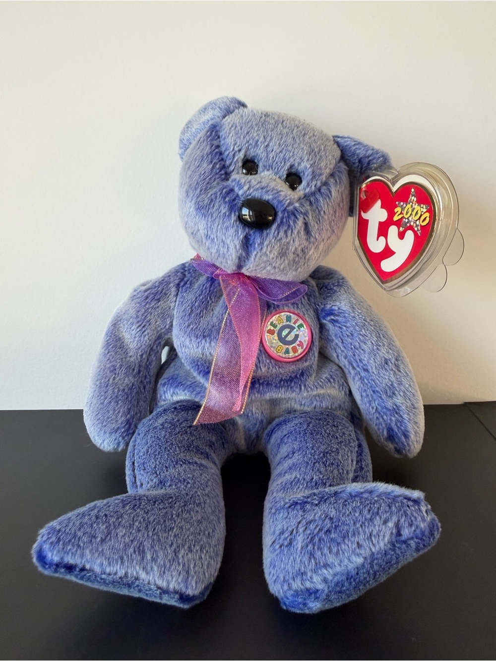 Retired 2000 TY Beanie Baby Periwinkle Bear With Tag